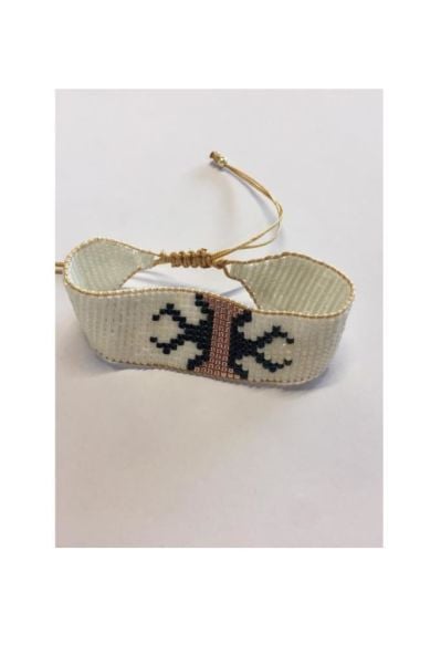 El Yapımı Etnik Desenli Dokuma Ayarlanabilir İpli Miyuki Boncuk Bileklik