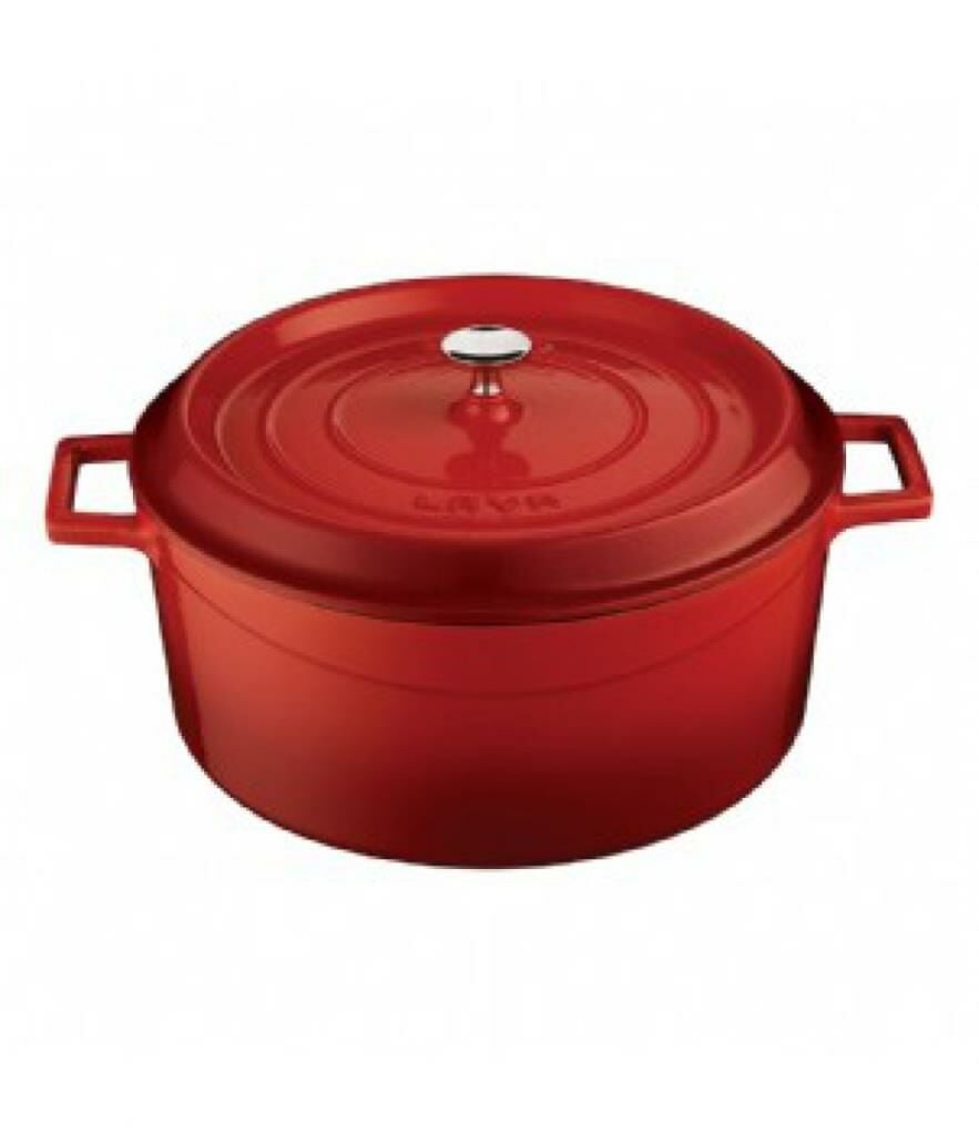 Lava Trendy Yuvarlak Döküm Demir Tencere Çap (Ø) 28 cm Kırmızı
