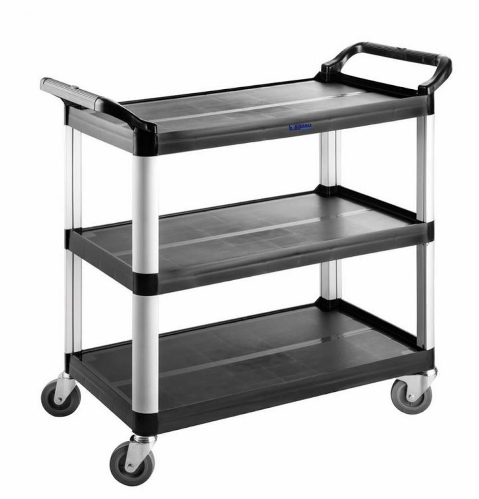 Biradlı Kat Servis Arabası Siyah 520*960*1070 MM.