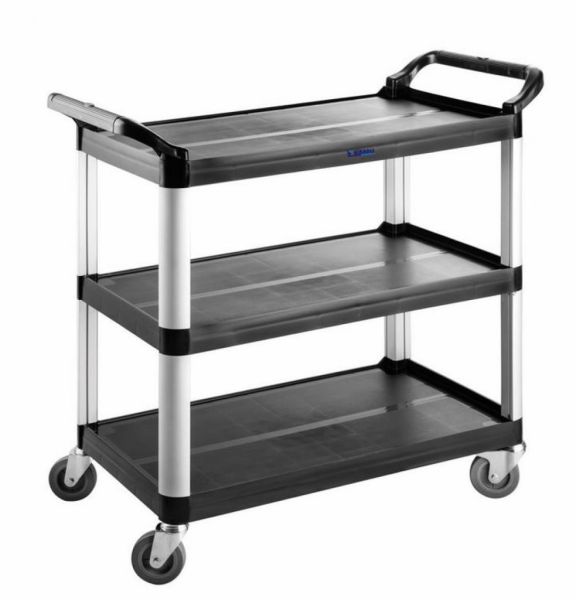 Biradlı Kat Servis Arabası Siyah 520*960*1070 MM.