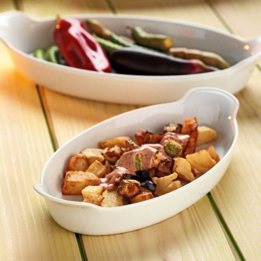 Kütahya Porselen Tavola Serisi Oval Fırın Kabı