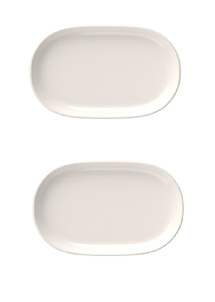 İkram Dünyası Magnus 18 cm Oval Kayık Kahvaltılık,Mezelik,Salata Tabak 2 li
