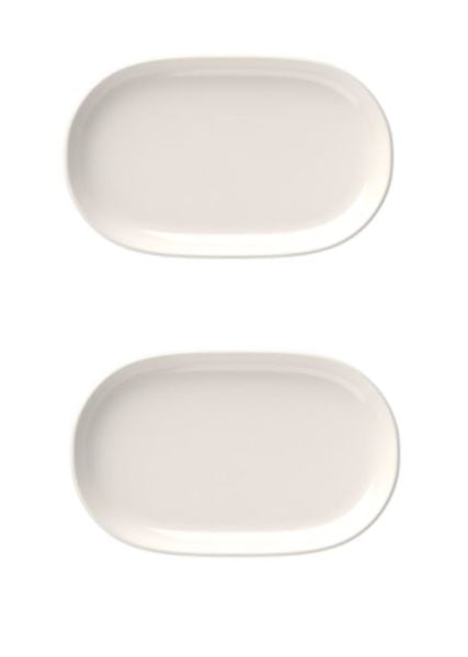 İkram Dünyası Magnus 18 cm Oval Kayık Kahvaltılık,Mezelik,Salata Tabak 2 li