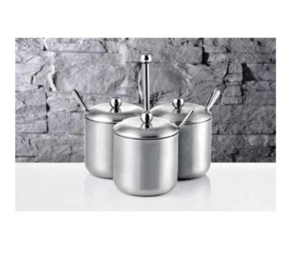 Biradlı Baharatlık Çelik Mat 3`Lü