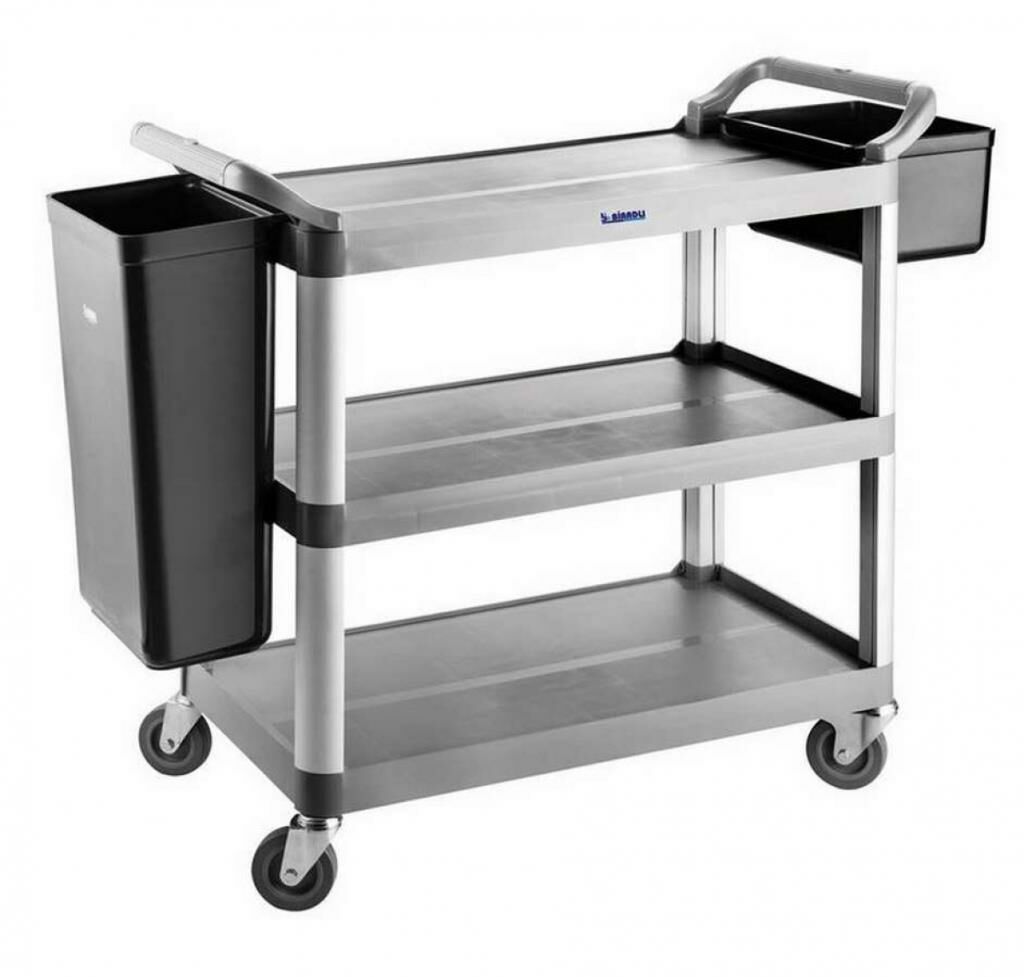 Biradlı Servis Arabası Gri