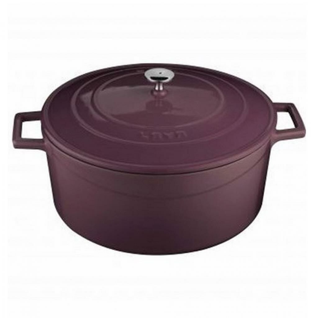 Lava Folk Yuvarlak Döküm Demir Tencere Çap (Ø) 28 cm Mor