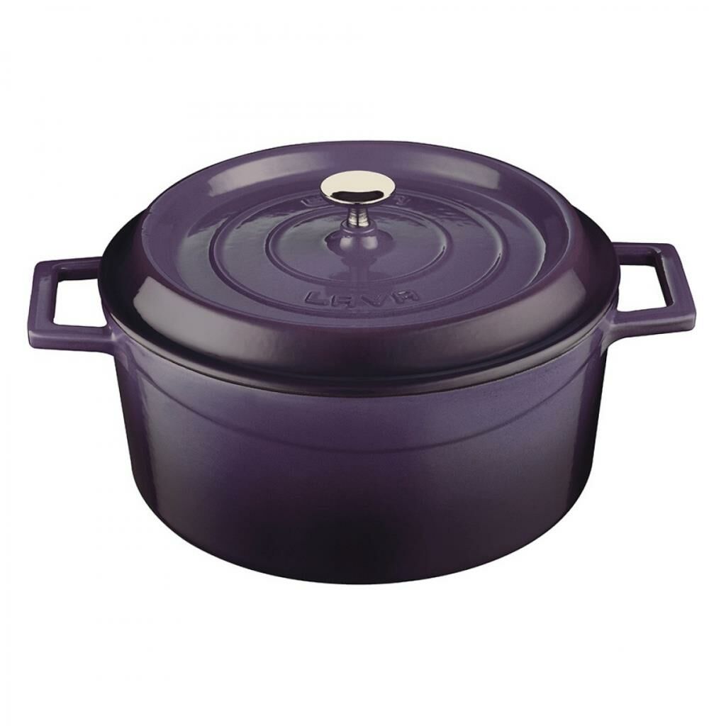 Lava Trendy Yuvarlak Döküm Demir Tencere Çap (Ø) 24 cm Mor