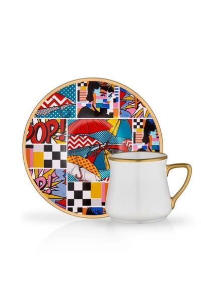 Glore Türk Kahvesi Seti 6 lı Popart