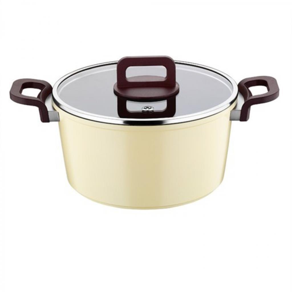 Kütahya Porselen Cerapure 24 Cm Tencere Cam Kapaklı Sarı