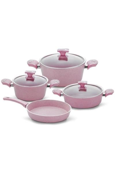 Ulutaş 7 Parça Granit Set Pembe