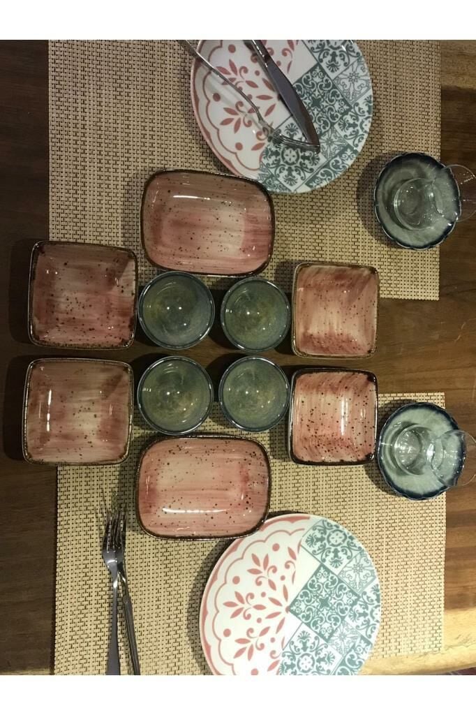 Zariass Frezya 28 Parça Kahvaltı Takımı Pembe