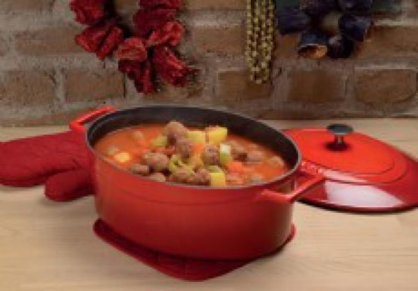 Lava Trendy Oval Döküm Demir Tencere 23x29 cm Kırmızı