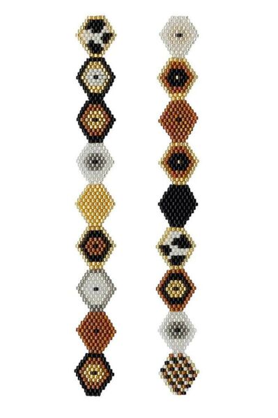 Zarias's Altıgen Şekilli Uzun Sallantılı Desenli Miyuki Boncuk Küpe