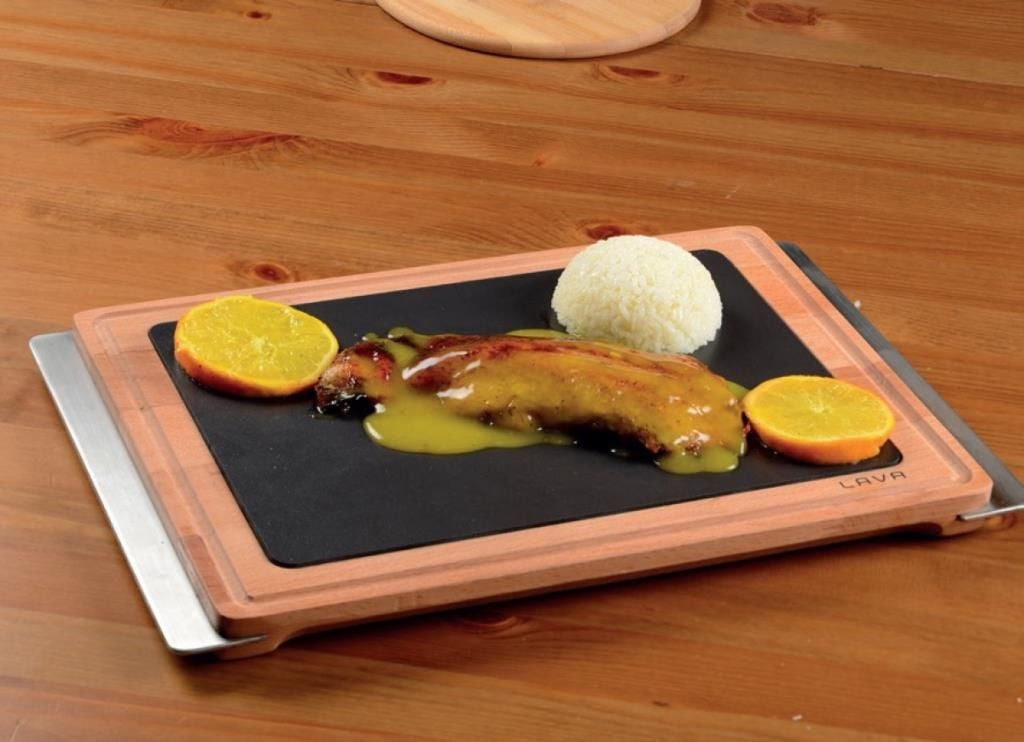 Lava Çelik Saplı Ahşap Altlı - Porselen Plakalı 20x30 cm