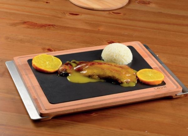 Lava Çelik Saplı Ahşap Altlı - Porselen Plakalı 20x30 cm