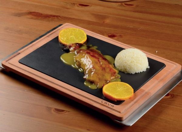 Lava Çelik Saplı Ahşap Altlı - Porselen Plakalı 20x30 cm