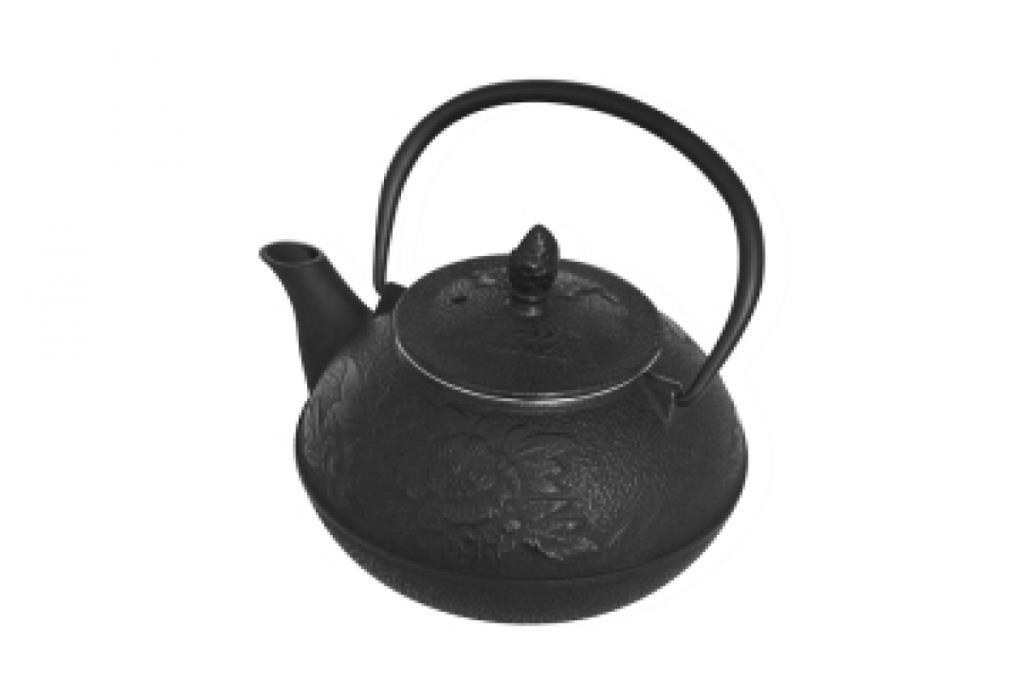 Bambum Linden - Nergis 800 ml Siyah Döküm Çaydanlık