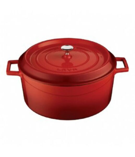 Lava Trendy Yuvarlak Döküm Demir Tencere Çap (Ø) 28 cm Kırmızı