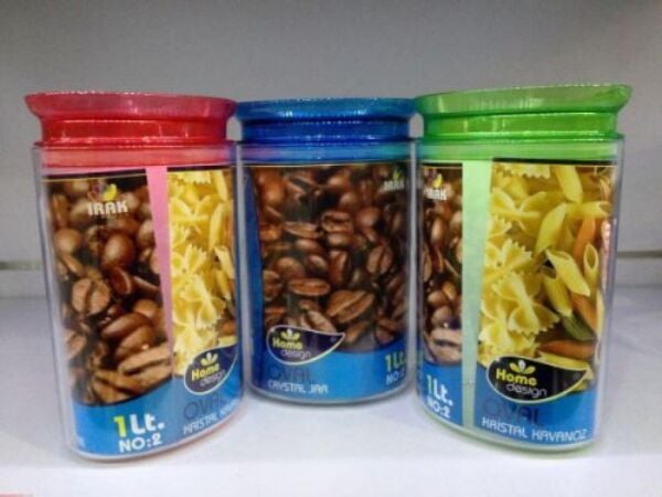 Plastik Renkli Kapaklı Kavanoz