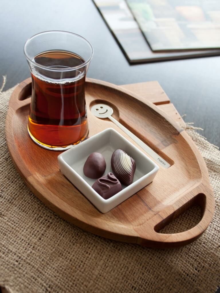 Narin Ahşap Çay Seti - Tek Kişilik