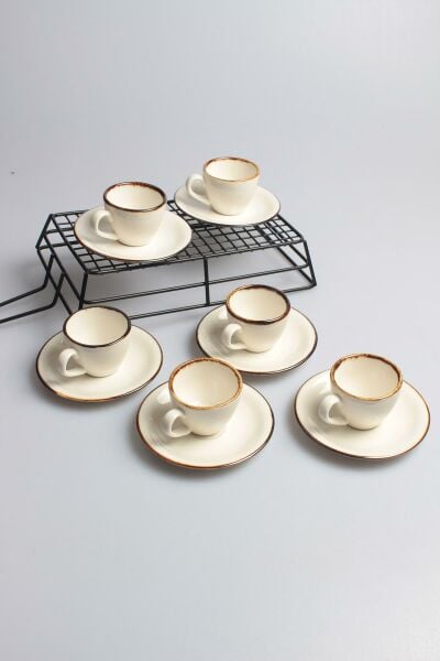 By Bone Gleam Zest 6 Kişilik Kahve Fincan Takımı