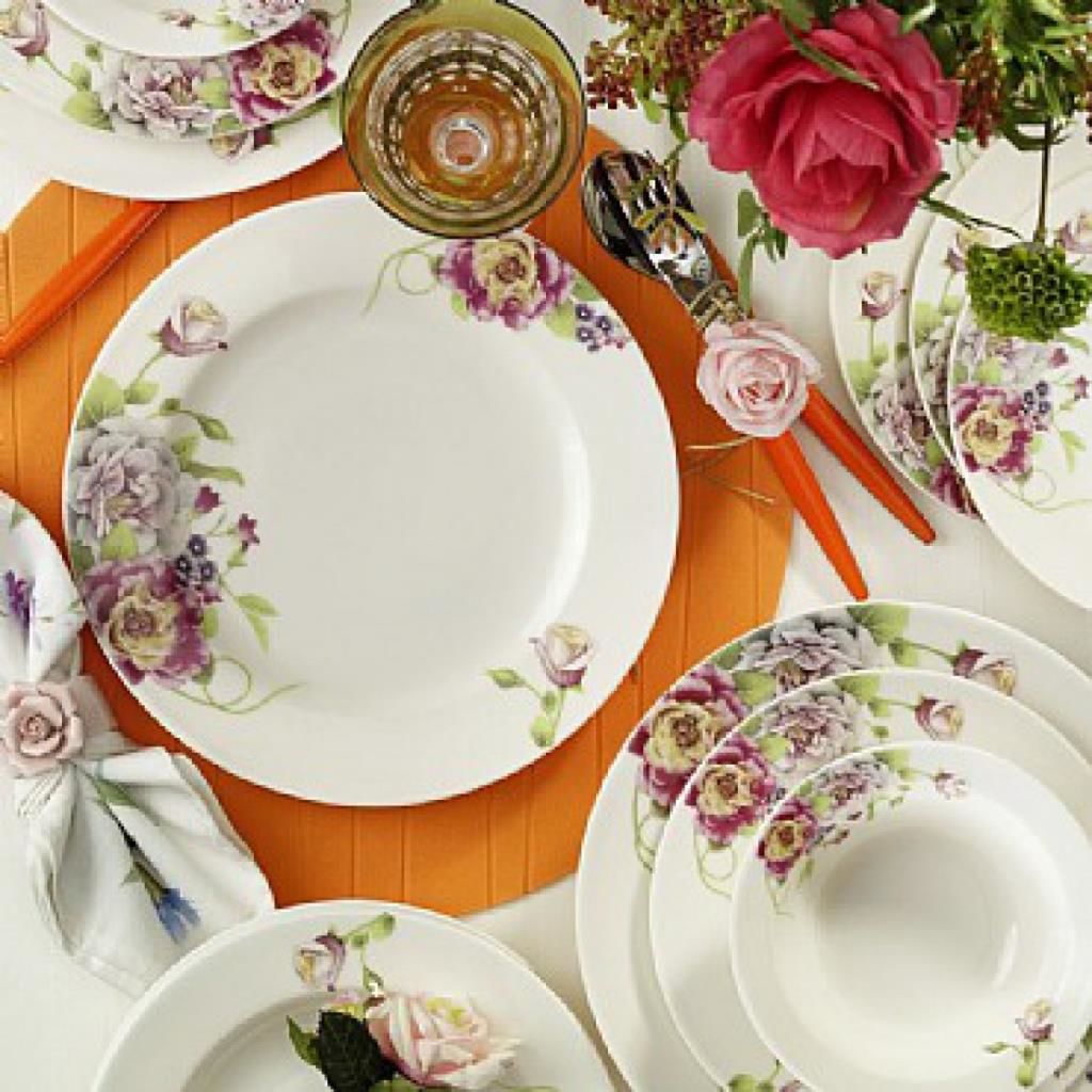 Kütahya Porselen Bone Jasmine 24 Parça 9426 Desen Yemek Seti