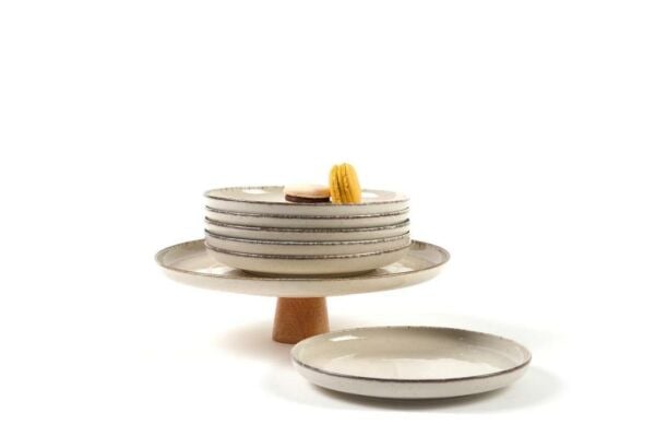 İkram Dünyası Ahşap Ayaklı Pearl Pasta Seti Tarçın 7 Parça