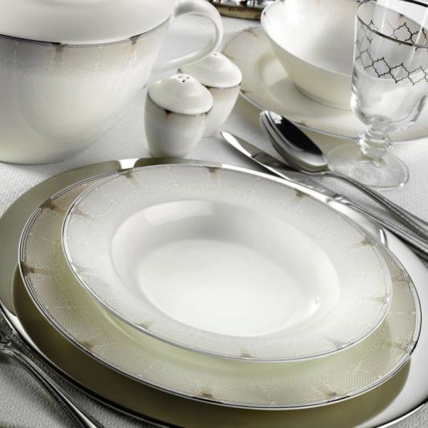 Kütahya Porselen Bone Kalipso 62 Parça 9281 Desenli Yemek Takımı