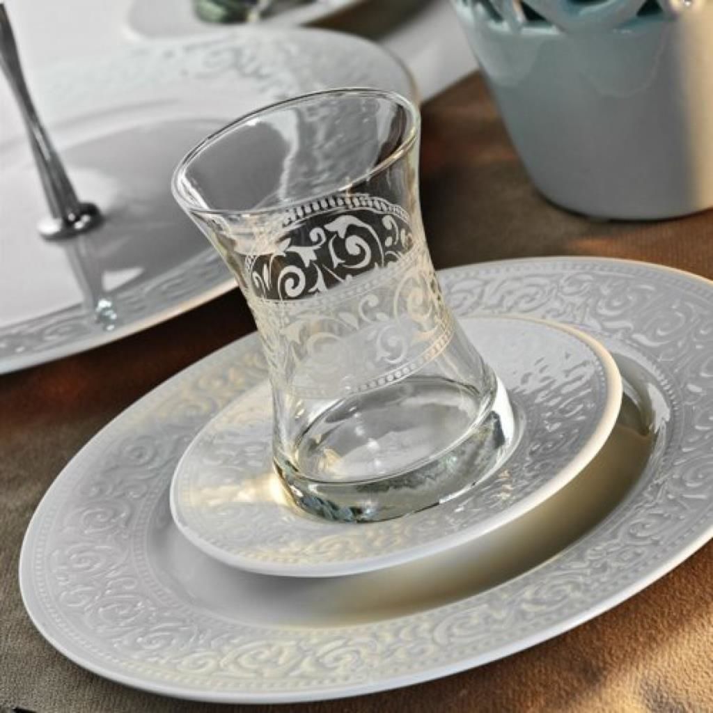 Kütahya Porselen Açelya 12 Parça Çay Seti Dekorsuz