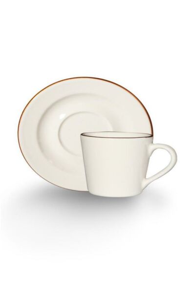 İris Porselen İnci-İlay Türk Kahvesi Fincanı 6 lı Altın Yaldızlı