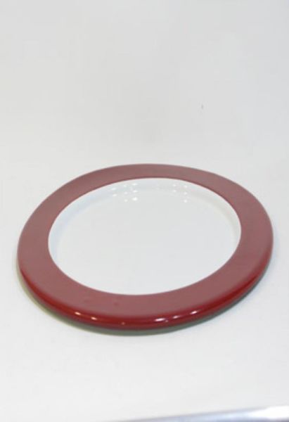 Emaye Supla Tabak Kırmızı Şerit 32 Cm