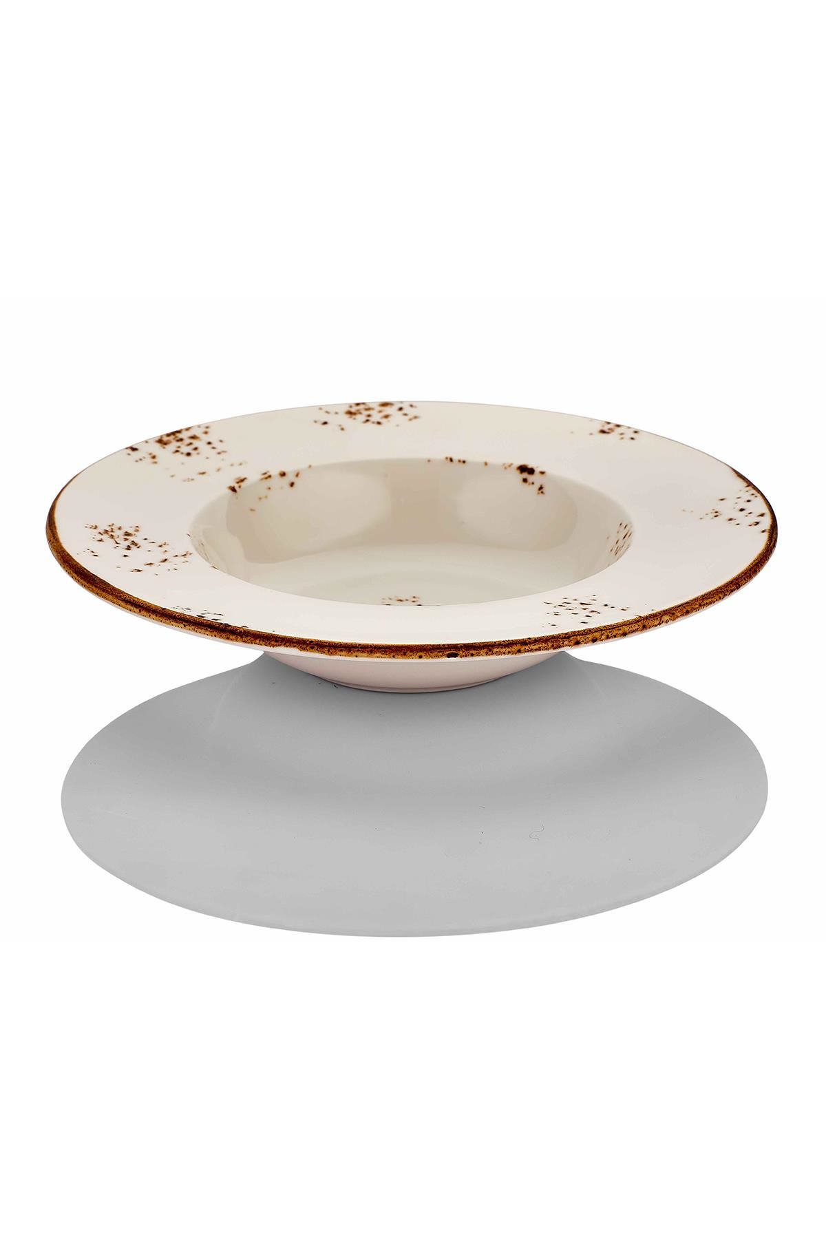 By Bone Elegance Gastro 25 cm Çukur Tabak Benekli