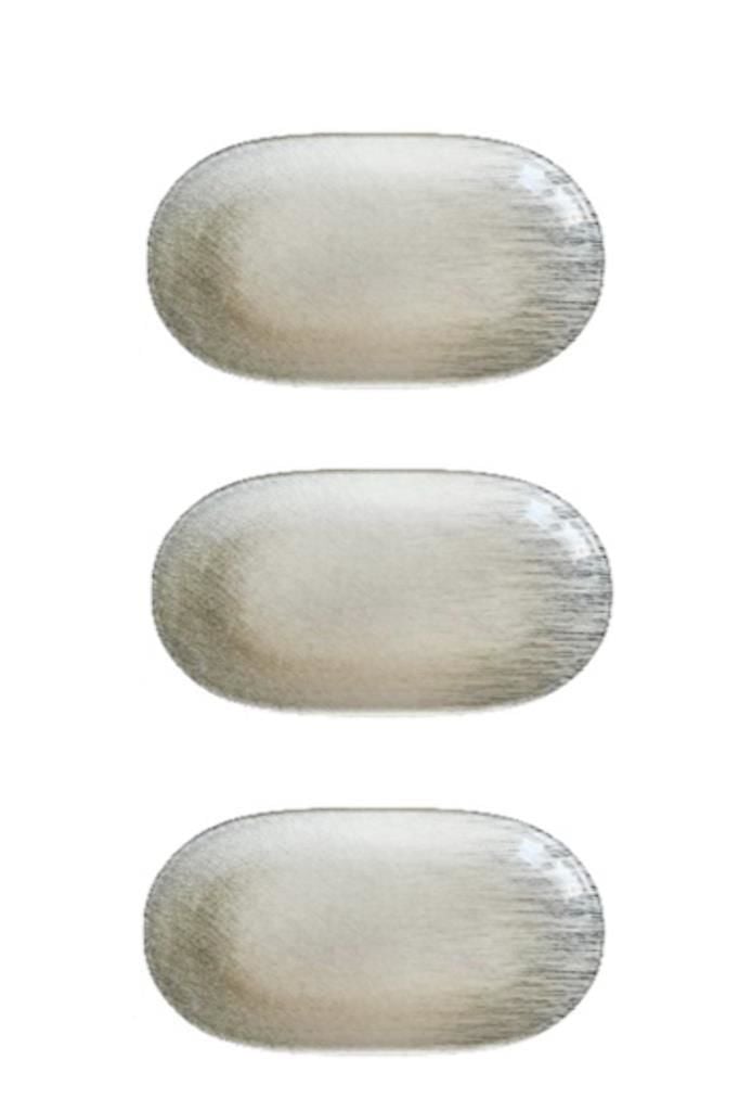 İkram Dünyası Brezza 14 cm Oval Kayık Kahvaltılık,Mezelik,Çerezlik Tabak 3 lü