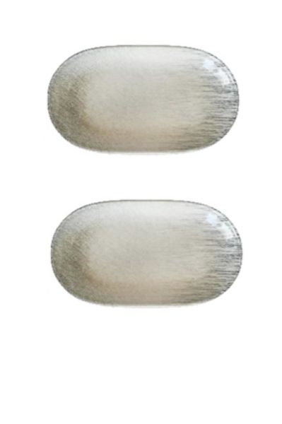 İkram Dünyası Brezza 18 cm Oval Kayık Kahvaltılık,Mezelik,Salata Tabak 2 li