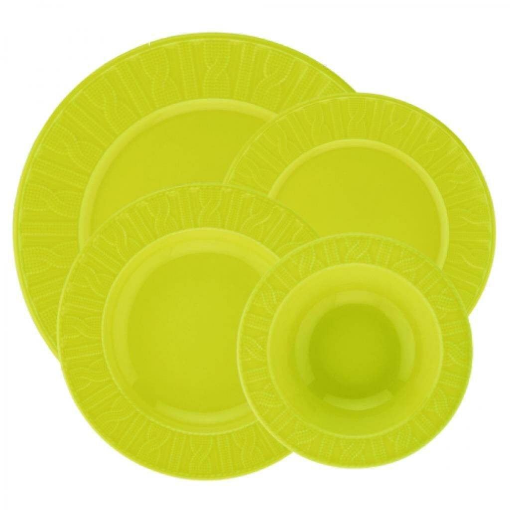 Kütahya Porselen Natura Ceram Selanik 24 Parça Yeşil Yemek Seti