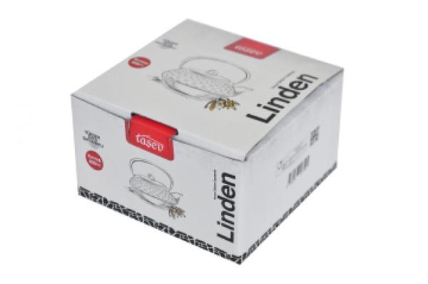 Bambum Linden - Yonca 800 ml Kırmızı Döküm Çaydanlık