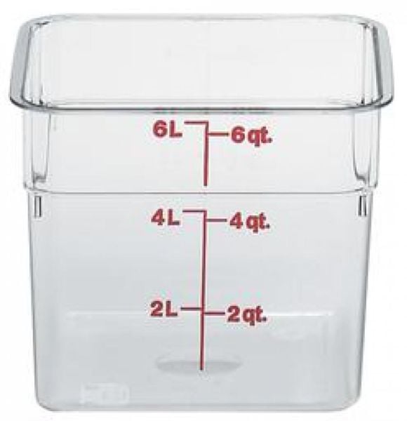Cambro Polikarbon Kare Saklama Kabı 5.7 Lt Şeffaf