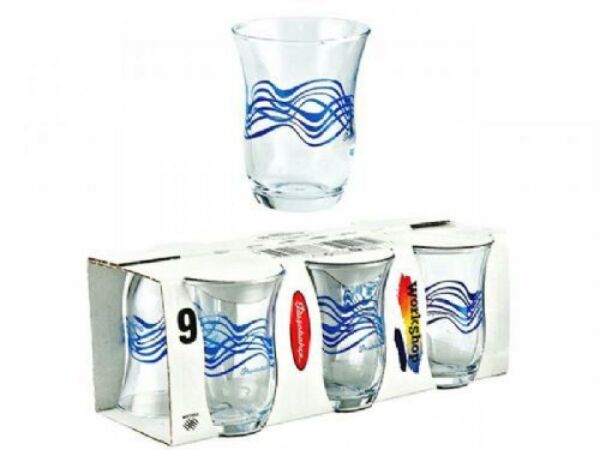 42191 Paşabahçe Mavi Dalgalı Çay Bardağı 6 lı