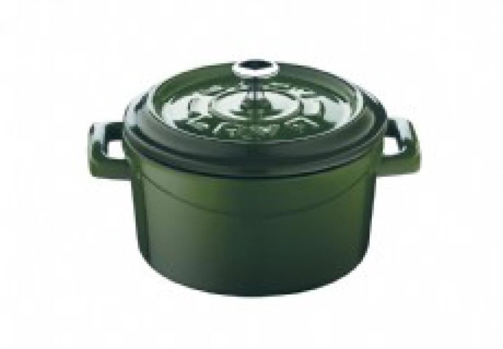 Lava Trendy Yuvarlak Mini Döküm Demir Tencere Çap (Ø) 10 cm Yeşil