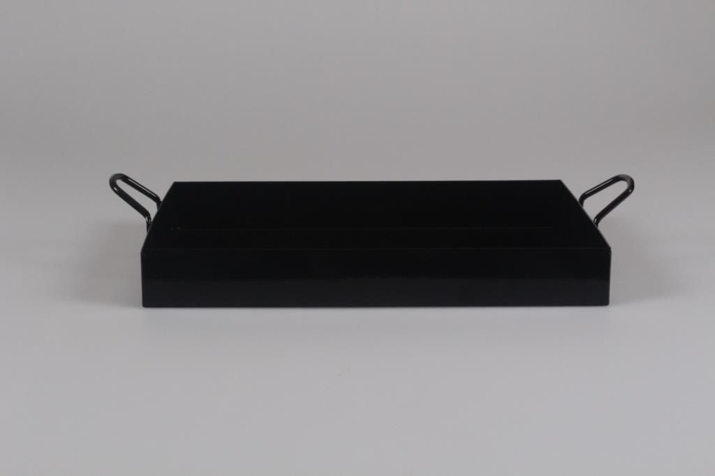 Galvaniz Tepsi Kulplu Siyah Renk 21.5 Cm
