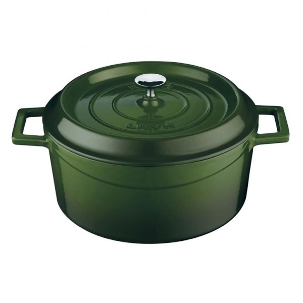 Lava Trendy Yuvarlak Döküm Demir Tencere Çap (Ø) 24cm Yeşil