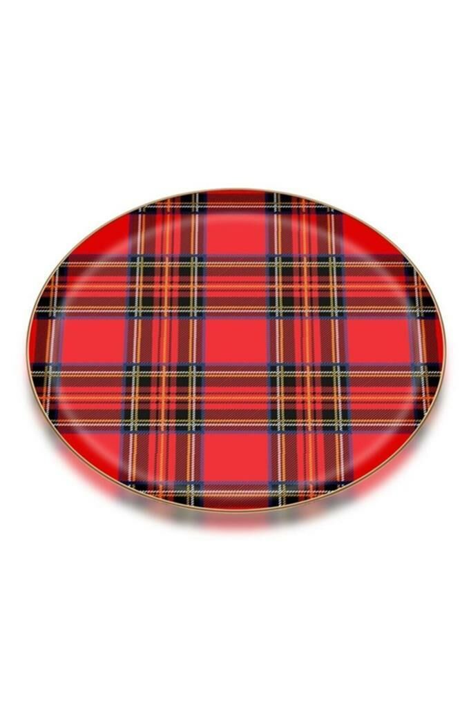 Glore Pasta Tabağı Seti 6 lı Ekose Kırmızı 25007