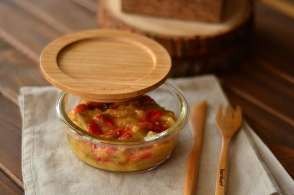 İkram Dünyası Bambum LAVI YUVARLAK CAM SAKLAMA KÇK