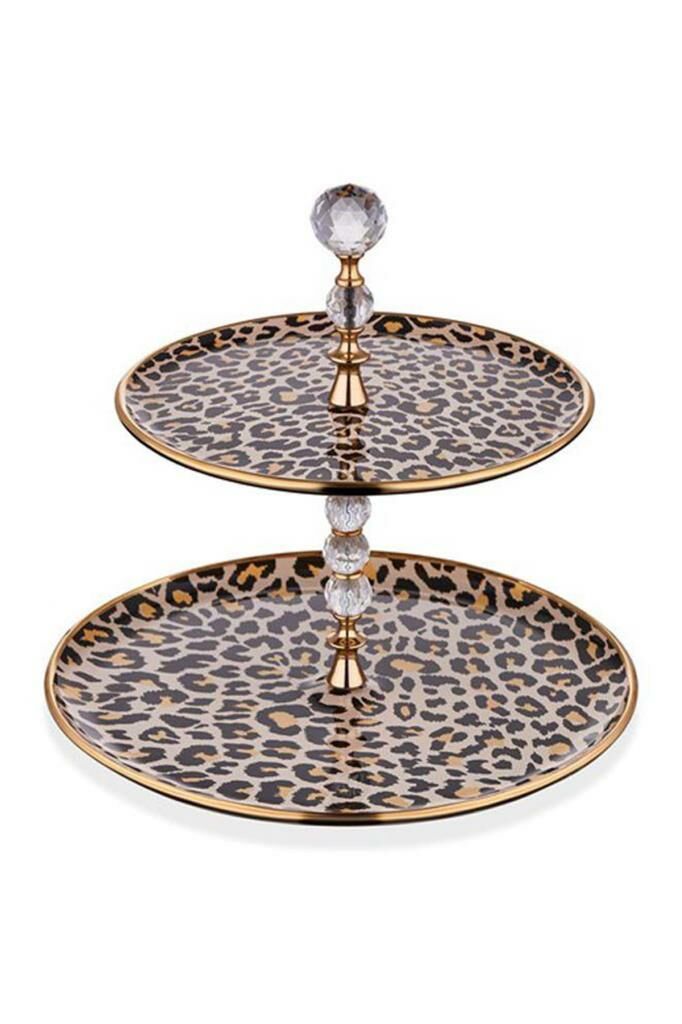 Glore Katlı Pasta Seti Leopar