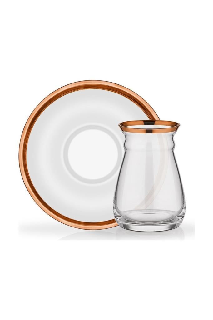 Glore Nihavent Çay Bardağı Seti 6 lı Camillow Krem Rose Gold