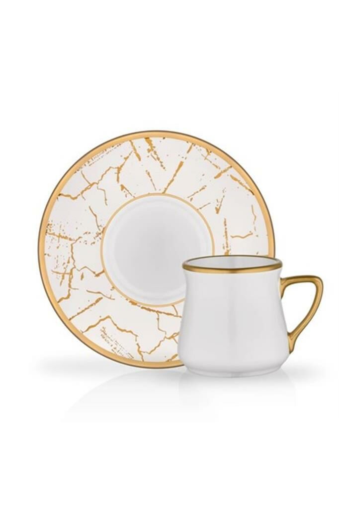 Glore Türk Kahvesi Seti 6 lı Beyaz Mermer