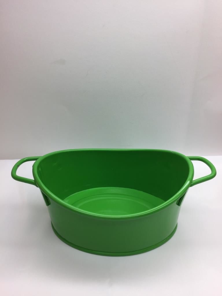 Behçet Oval Kulplu Tepsi Yeşil 18*14 Cm
