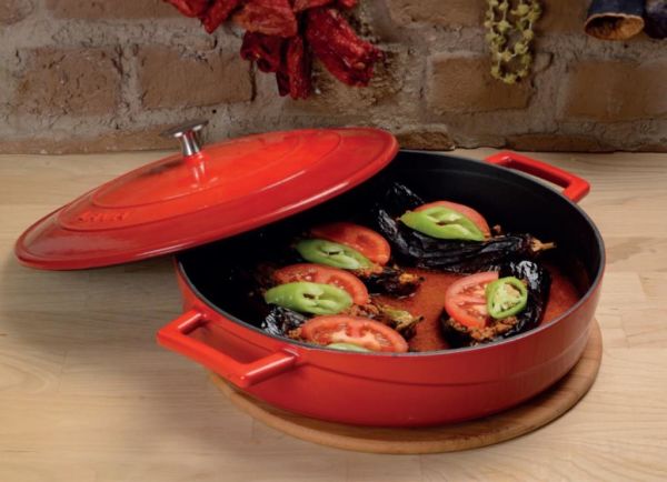 Lava Folk Çok Amaçlı Döküm Demir Sığ Tencere Çap (Ø) 28 cm Kırmızı