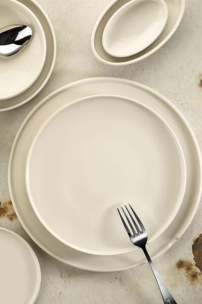 Kütahya Porselen Chef Taste Of 20 cm Çukur Tabak Krem 6 lı