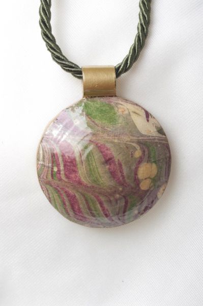 Zarias's Kolye Naomi Quilling Yeşil Ebruli